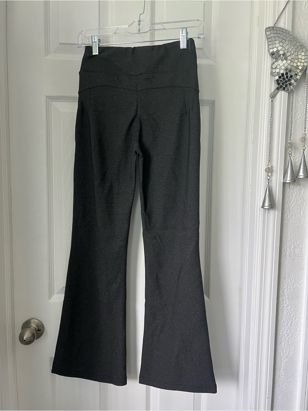 Women's Black Flared Knit Pants - Picture 2 of 4